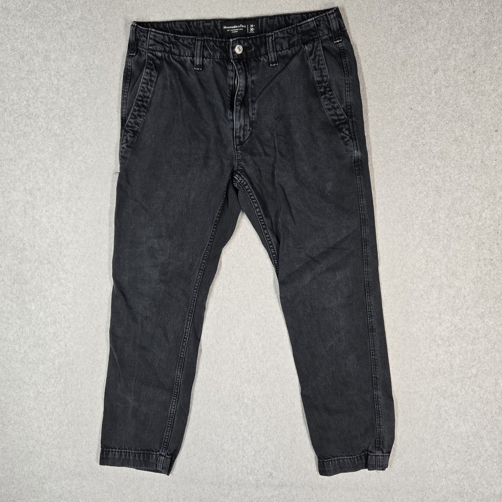 Abercrombie & Fitch Men Jeans 31X30 Black Denim Khakis A&F Lightweight
